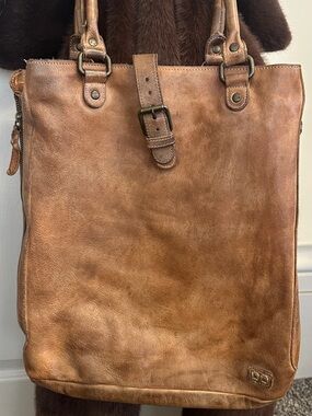 Bed Stu Rustic Tan Leather Shoulder Tote - Like New
